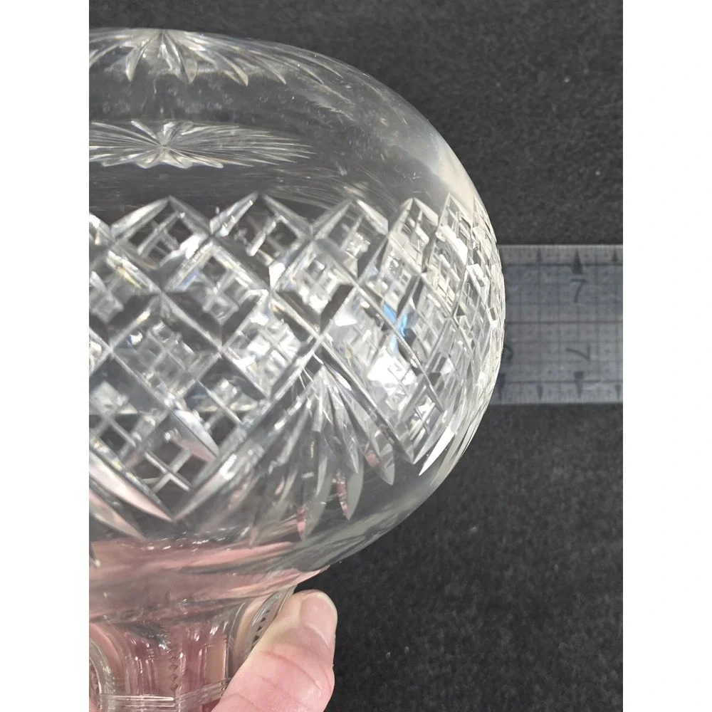 Antique‎ American Brilliant Cut Glass Crystal Vase Carafe Diamond Fan 6x8